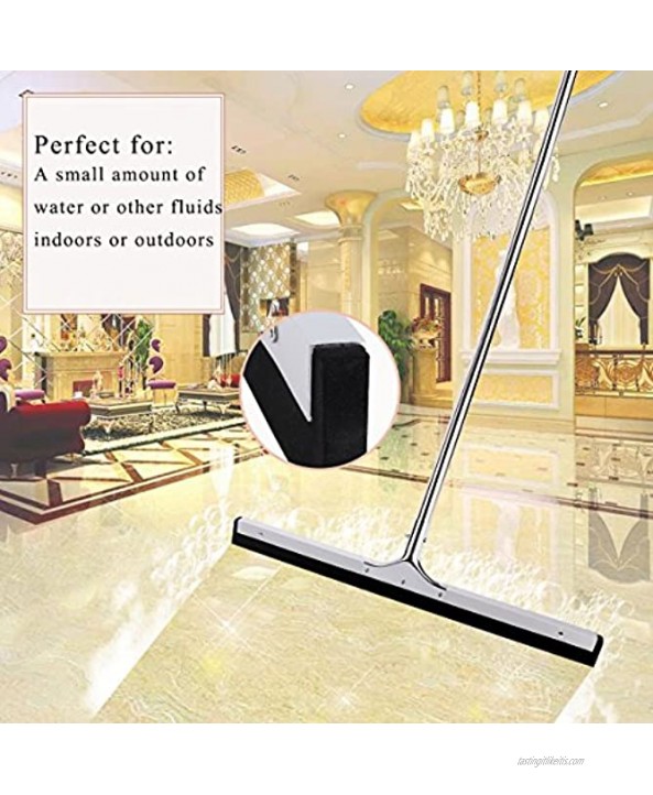 YCUTE Commercial Heavy Duty Floor Squeegee with 25.6 EVA Foam Blade 54.3'' Stainless Steel Long Handle Best for Washing & Drying Tile Glass Marble and Wood Surfaces