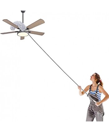 Abealv Telescoping Microfiber Duster with Extendable Stainless Steel 100 inches Pole Washable Bendable Head and Scratch-Resistant Cap Duster for House Cleaning Ceiling Fan Blinds Cars Gray