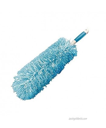 Everclean Microfiber Fluffy Duster with Comfort Grip Handle Aqua White 6052