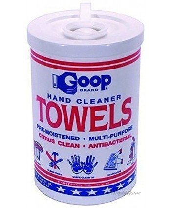 GOOP #930 Hand Cleaning Towel Dispensing Bucket Cleans Hands Tools Shoes Cars Bikes Removes Grease Tar and Much More 90 Count