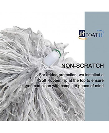 HEOATH Microfiber Feather Duster with Extendable Pole 100" Extra Long Cobweb Duster for Cleaning Bendable Head Scratch-Resistant Cover Washable Duster for Ceiling Fan Furniture