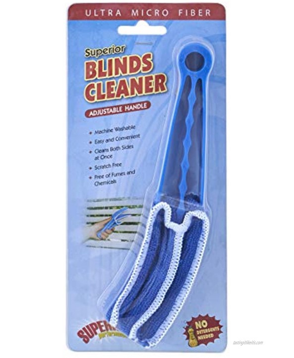 Superio Blinds Cleaner Duster Brush with Microfiber Sleeve 3 Cleaning Heads Ultra Microfiber Duster for Window Blinds Shutters Shades Air Conditioner Vents in Home or Car…