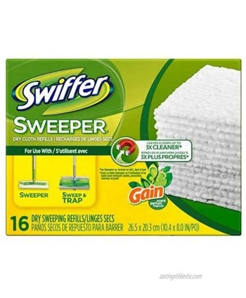 Swiffer Sweeper Gain Original Scent Dry Sweeping Cloths Refills 16 sheets