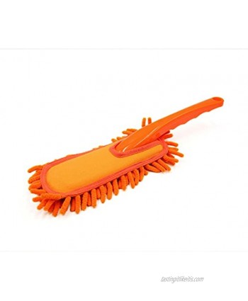 uxcell Plastic Handle Chenille Microfiber Cleaning Wash Duster Brush Orange Universal for Car