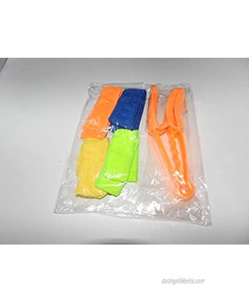 Window Blind Cleaner Duster Brush with 5 Microfiber Sleeves Window Blind brush to clean cloth cover and replacement cloth ends4 Color: Red Blue Green and Yellow Orange Brush
