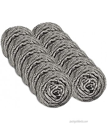 12 Pack Stainless Steel Scourers by Scrub It – Steel Wool Scrubber Pad Used for Dishes Pots Pans and Ovens. Easy scouring for Tough Kitchen Cleaning.