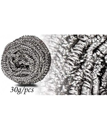24 Pack 30g Stainless Steel Sponges Stainless Steel Scouring Pad Steel Wool Scrubber Metal Scrubbers for Pans Steel Wool Soap Pads Cooking Utensil Cleaning Tools for Kitchens Bathroom etc