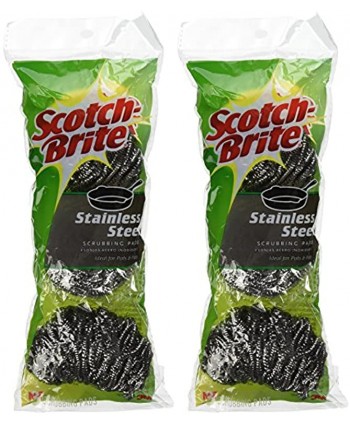 3m Scotch-Brite Stainless Steel Scouring Pad by Scotch 3 Count Pack of 2