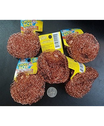 6 Pieces Of Chore Boy Copper Scouring Pad 100% Pure Copper Scrubber by Cleaning