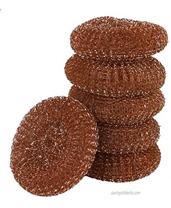 Copper Scourers 6pk Heavy Duty Dish Scourers Copper Coated Metal for Tough Scrubbing 6 Pack Dish Scourers
