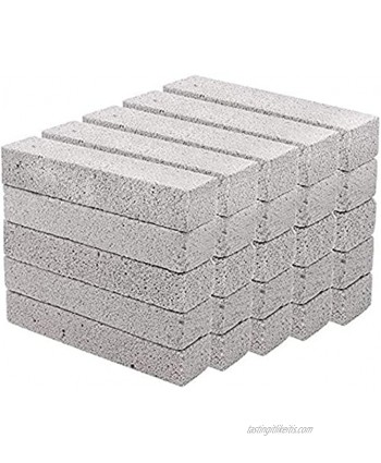 Hatoku 25 Pieces Pumice Stones for Cleaning Grey Pumice Scouring Pad Pumice Stick Cleaner for Removing Toilet Bowl Ring Bath Kitchen Pool Household Cleaning 5.9 x 1.4 x 0.9 Inches
