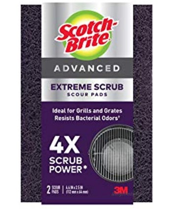 Scotch-Brite Advanced Extreme Scrub Ideal for Grills and Grates 12 Scour Pads Purple Case