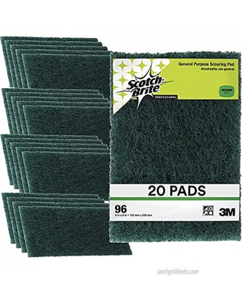 Scotch-Brite Scouring Pad 96-20 20 Pads 6” x 9” General Purpose Cleaning Food Safe Non-Rusting