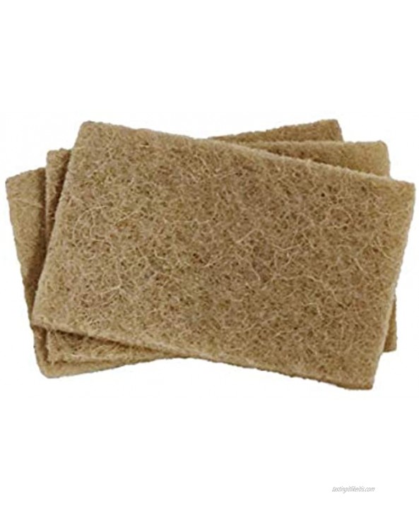 Superio Scouring Pad Pack of 12 Non-Scratching Natural Sisal Cleaning Scrub Pads Eco-Friendly Resuable Kitchen Scrubbing Pads