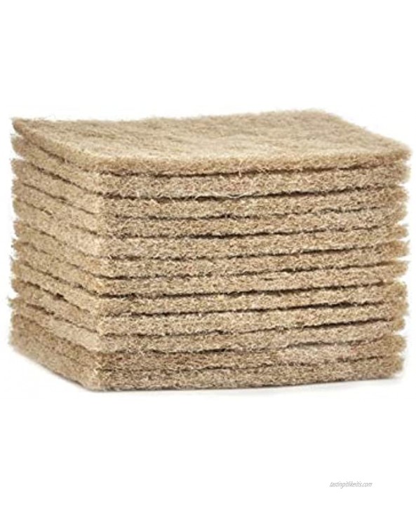 Superio Scouring Pad Pack of 12 Non-Scratching Natural Sisal Cleaning Scrub Pads Eco-Friendly Resuable Kitchen Scrubbing Pads