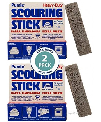 U.S. Pumice Pumie Scouring Stick Heavy Duty Extra Strong Pumice Cleaning Bar 2 Pack