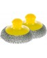 Wool Stainless Steel Scrubber Set of 2 Metal Dish Sponge with Handle Steel Scourer Pads