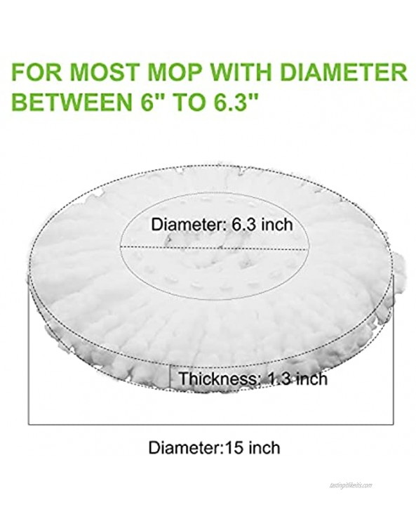 3 Pack Spin Mop Replacements Head for Hurrica Mopnad Casabel Spin Mop Systems Microfiber Spin Mop Refills Easy Cleaning Standard Size