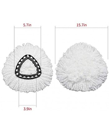 4 Pack Mop Head Replacement Microfiber Spin Mop Refill 360° Easy Cleaning Mop Replacement Heads Mop Refills White