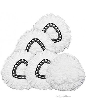4 Pack Mop Head Replacement Microfiber Spin Mop Refill 360° Easy Cleaning Mop Replacement Heads Mop Refills White