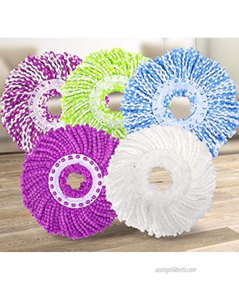 5 Replacement Mop Micro Head Refill for 360° Spin Magic Mop-Microfiber Replacement Mop Head-Round Shape Standard Size
