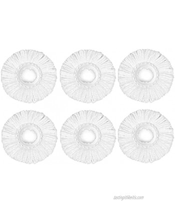 6 Pack Microfiber Spin Mop Replacement Head Refill for 360 Spin Mop Round Shape Standard Universal Size Replacement Mop Head for Spin Mop Systems