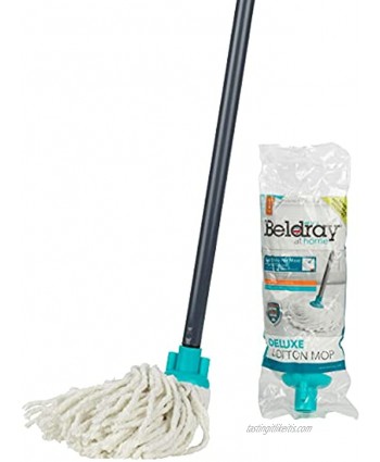 Beldray LA049773 Deluxe Mop with Two Absorbent Cotton Heads 110 cm Turquoise