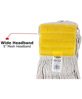 Bristles 3024 Mop Head Replacement Universal Wet Cut End Cotton Pack of 12 #24 White