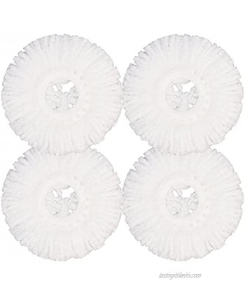 GIBTOOL 4 Pack Mop Head Replacement for Hurricane Spin Mop Replacement Head Microfiber Spin Mop Refills Easy Cleaning Round Shape Standard Size