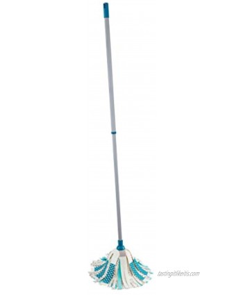 Leifheit Mop Power Mop 3-in-1 for Stubborn Dirt on Tiles and Stone Floors Adjustable Handle for Back-Friendly Cleaning Mop with Long Microfiber and Viscose Strips. Cloth Mop