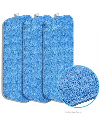 Microfiber Spray Mop Replacement Heads for Wet Dry Mops Flat Replacement Heads Reusable Mop Pads Compatible with Bona Floor Care System Blue