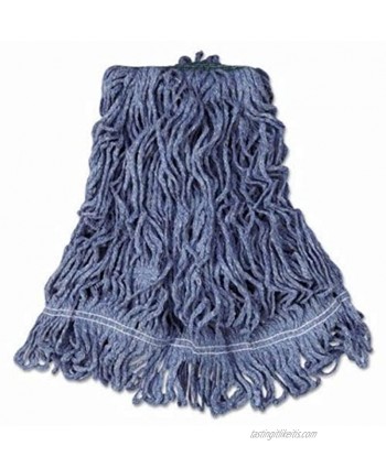 Rubbermaid Commercial Super Stitch Blend Mop Heads Cotton Synthetic Blue Large six wet mop heads per case.