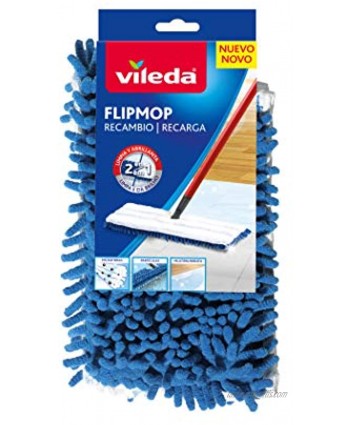 Vileda Flip Mop Micro Fibre Mop with Trapezoidal Shape Replacement White and Blue