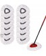Yision Spin Mop Replacement Heads,100% Microfiber Spin Mop Refills Heads,360°Micro Replacement Mop Head for Easy House Cleaning Floor Mopping12-Pack,White