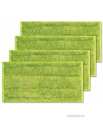 4 Pack Microfiber Mop Pads Replacement for Swiffer Mop Pads for Wet or Dry Floor Cleaning Green
