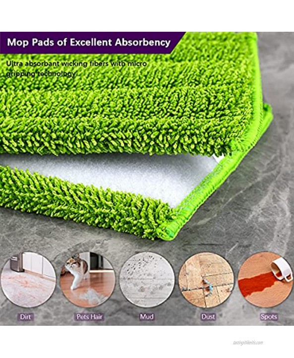 Microfiber Reusable Mop Pads Compatible with Swiffer Wetjet Washable Eco Mop Pad Absorbent Mop Refills Pads Compatible with Spray Wet Jet Replacement Mop Heads for Hardwood Tile Floors Deep Cleaning