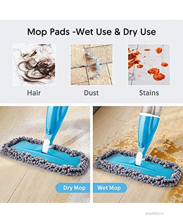 TINA&TONY Microfiber Spray Mop Replacement Heads 15.7 Washable Floor Cleaning Pads for Wet Dust Mops Heads Refills Pads Compatible with Bona Floor Care System for Kitchen Home Floor Cleaning,5 Pack