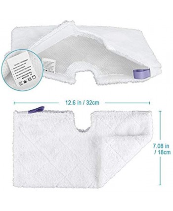Turbokey 3 Pocket Steam Mop Pads Double-Sided Rectangle Microfiber Refill Pad for Shark Euro Pro Mops S3500 Series,S2902,S3455K,S3501,S3550,S3601,S3801,S3901,S4601,S4701,S4701D,SE450（White）