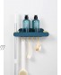 Mop Broom Holder Wall Mount Organizer Storage Broom Hooks Utility Racks Broom Organizer Wall Mounted for Garden Kitchen Home Laundry- with Slidable 2 Positions and 4 Hooks Blue