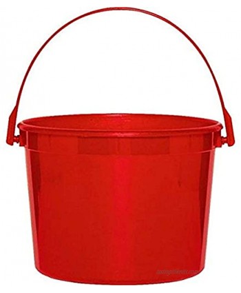 amscan Plastic Bucket | Apple Red | Party Accessory 6.25"