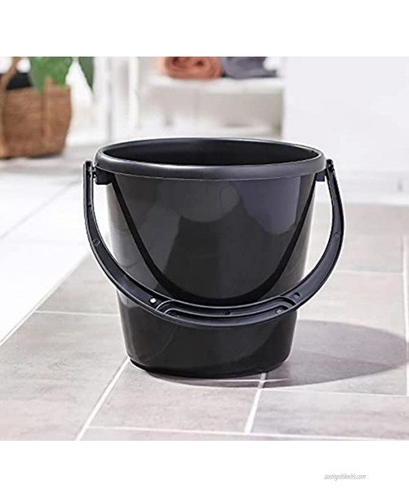 BYMALL Plastic Bucket with Handle Heavy-Duty Utility Bucket Multi Size Sturdy Pail Bucket Organizer Household Cleaning Supplies Projects Mopping Storage Comfortable Durable Grip Pour Handle 7 q