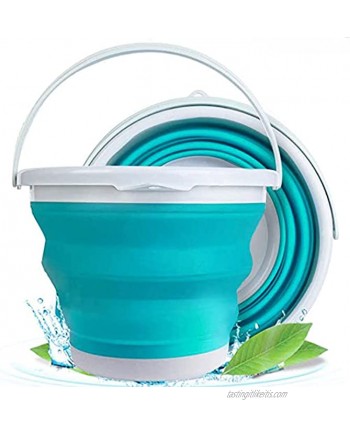 Collapsible Bucket with Handle Foldable Beach Toys Container 5L 1.32 GallonNo lid Folding Laundry Tub Basic&Upgrade,Small Plastic Buckets for Cleaning,Gardening,Backpacking,Camping,Outdoor Survival