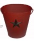 Craft Outlet Barn Red Tin Bucket with Star 10.75 by 12-Inch
