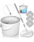 KASTEWILL Microfiber Spin Mop and Bucket System Spinning Mops for Floor Cleaning Support Self Separation Sewage and Clean Water Spinner Mop for Wood Floors with 4 Microfiber Pads