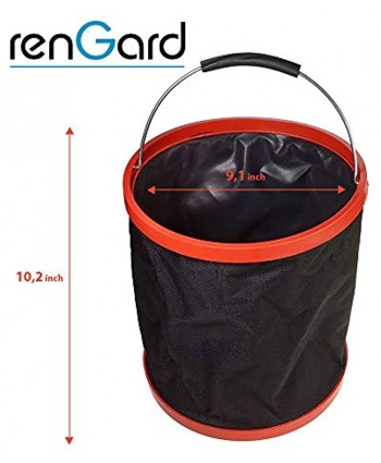 RenGard Foldable Bucket Foldable Round Tub Portable Fishing Water Pail Collapsible Bucket for Camping & Travelling Car Window Washing & Household Cleaning