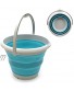 SAMMART 10L 2.6 Gallon Collapsible Plastic Bucket Foldable Round Tub Portable Fishing Water Pail Space Saving Outdoor Waterpot Size 33cm Dia 1 Bright Blue