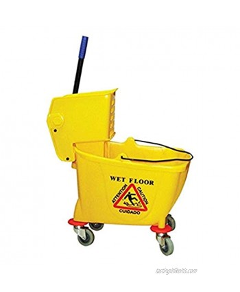 Boss Cleaning Equipment B010006 Bucket Splash Guard Wringer Combo Pack 35 Quart Yellow