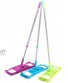 MSV 100451 Mop with Caterpillar-Style Cleaning Head Painted Metal Microfibre Polypropylene 68 x 120 x 0.1 cm Cherry Blue Green