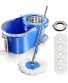 Spin Mop and Bucket Floor Mop and Buckets with Wringer,5 Microfiber Mop Heads and 1 Floor Cleaning Brush for Floor Cleaning 12L Masthome