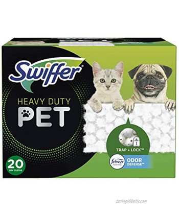 Swiffer Heavy Duty Pet Dry Sweeping Cloth Refills with Febreze Odor Defense 20Count